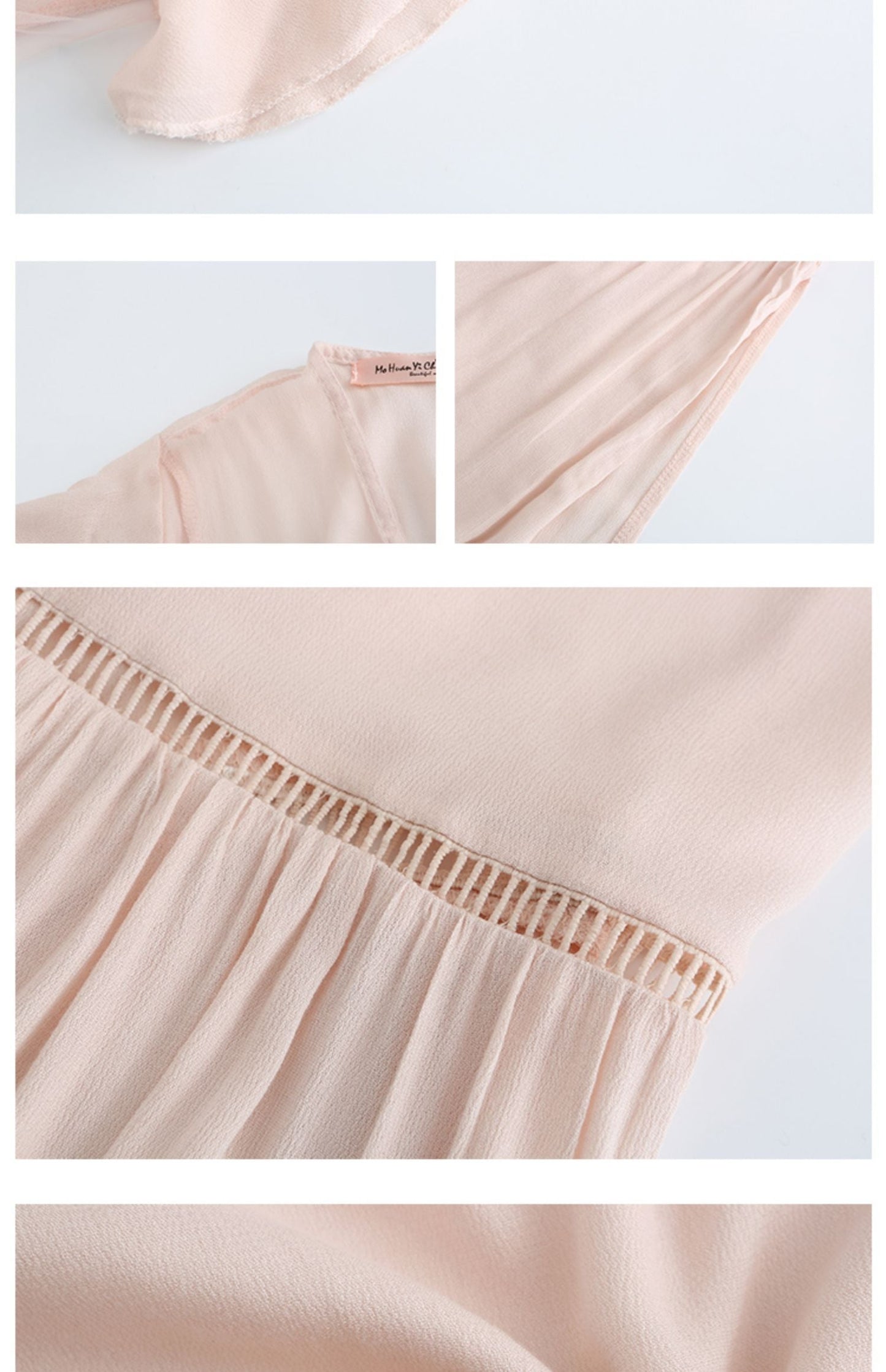 Belted Embroidered Butterfly Sleeve Maxi