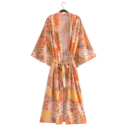 Barcelona Lace up Kimono Robe
