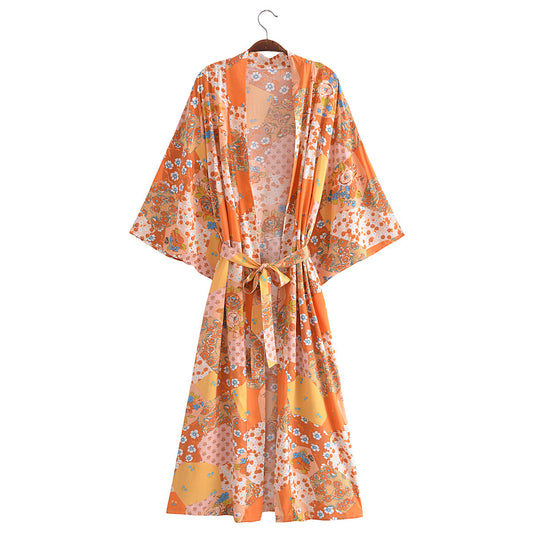 Barcelona Lace up Kimono Robe