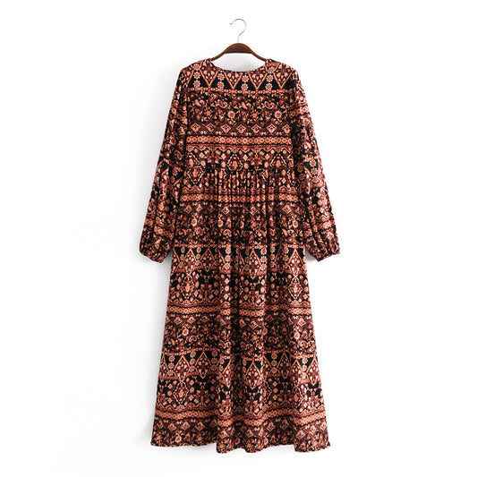 Aria Printed Loose Fit Kaftan Maxi