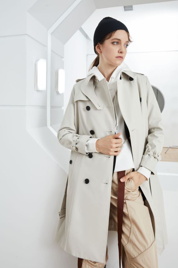 Khaki Slim Fit Trench Coat