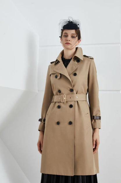 Khaki Slim Fit Trench Coat