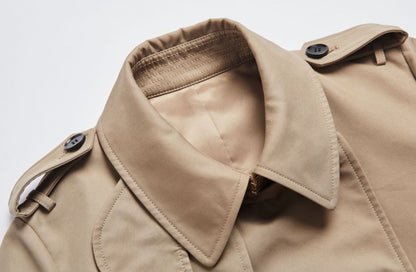 Khaki Slim Fit Trench Coat