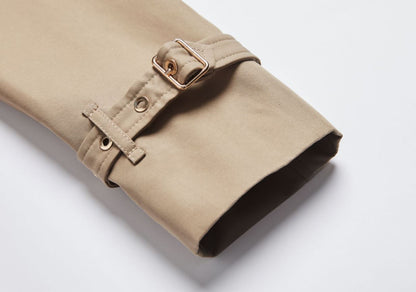 Khaki Slim Fit Trench Coat