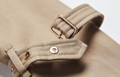 Khaki Slim Fit Trench Coat