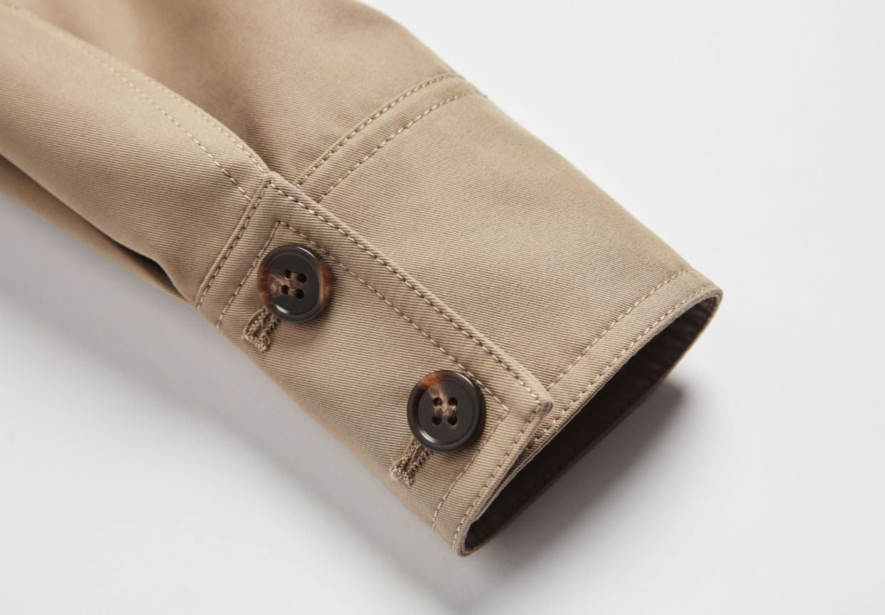 Leather Patchwork Two-Color Trench Coat