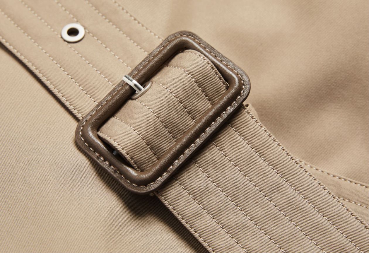 Leather Patchwork Two-Color Trench Coat