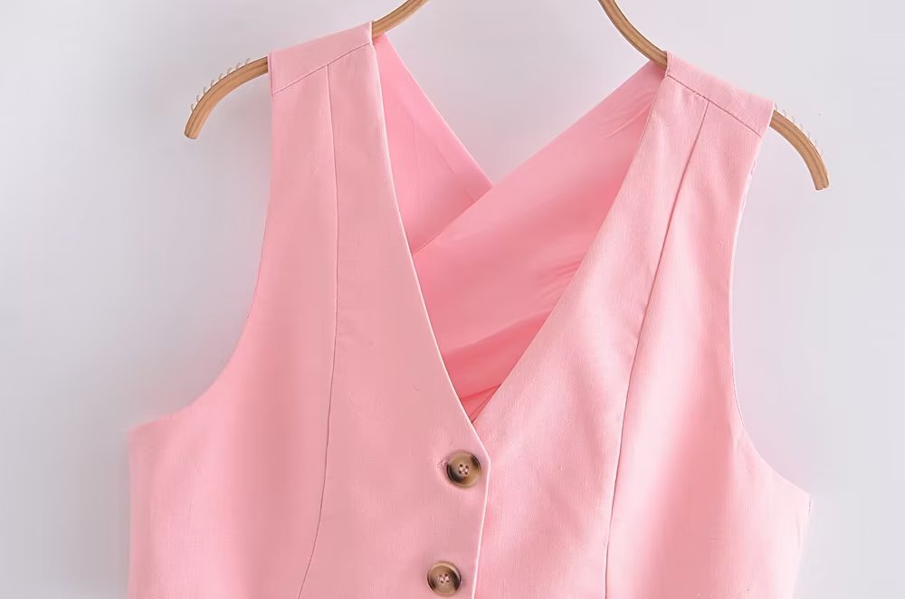 Sleeveless Casual Top and Wide Leg Pants Suit