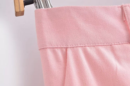 Sleeveless Casual Top and Wide Leg Pants Suit