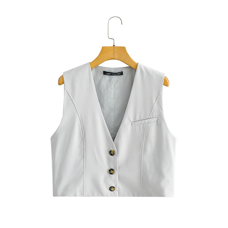 Solid Color Slim Fit Strap Vest