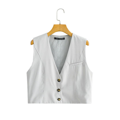 Solid Color Slim Fit Strap Vest