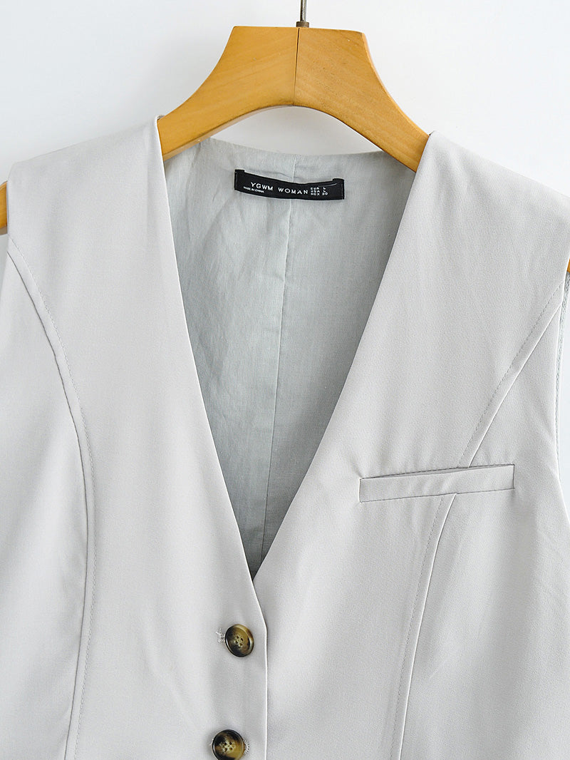 Solid Color Slim Fit Strap Vest