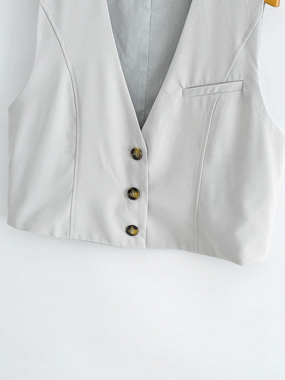 Solid Color Slim Fit Strap Vest