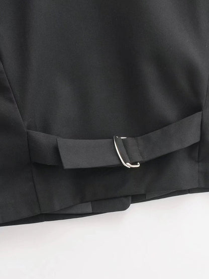 Black Slim Sleeveless Vest