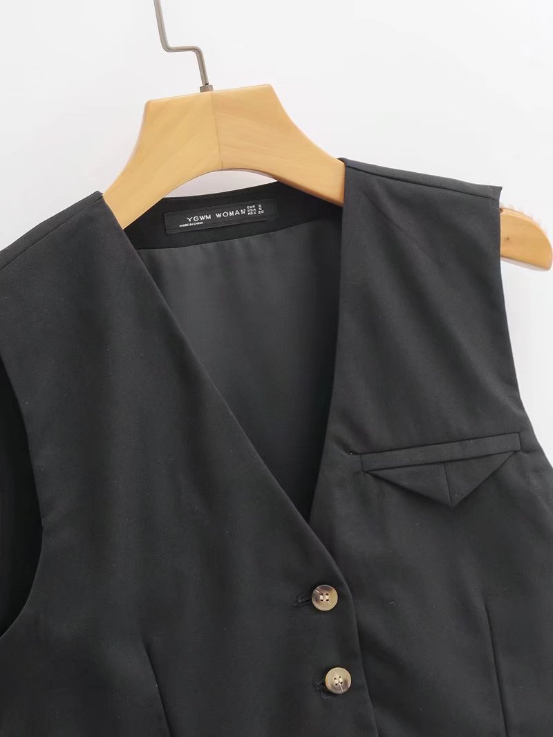 Black Slim Sleeveless Vest