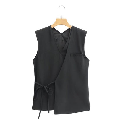 Black Sleeveless Casual Vest