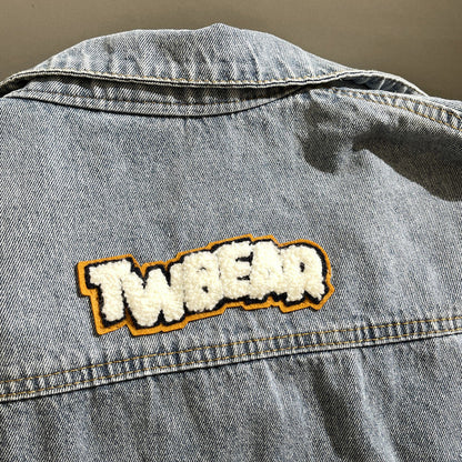 Light Blue Denim Loose Bear Vest Coat