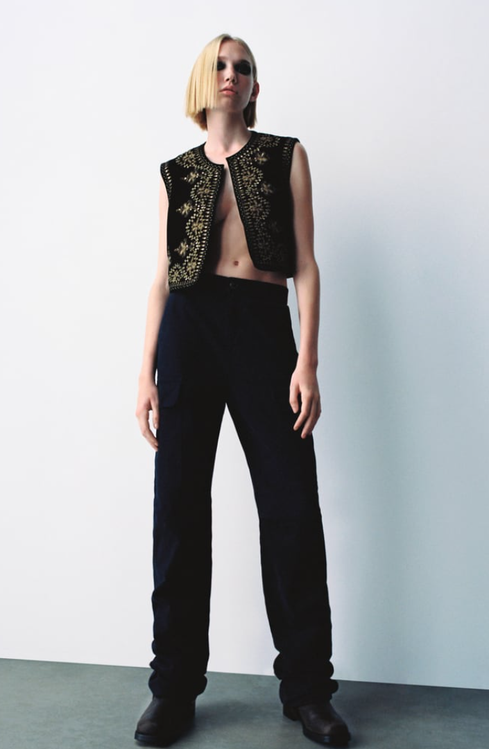 Velvet Embroidered Vest