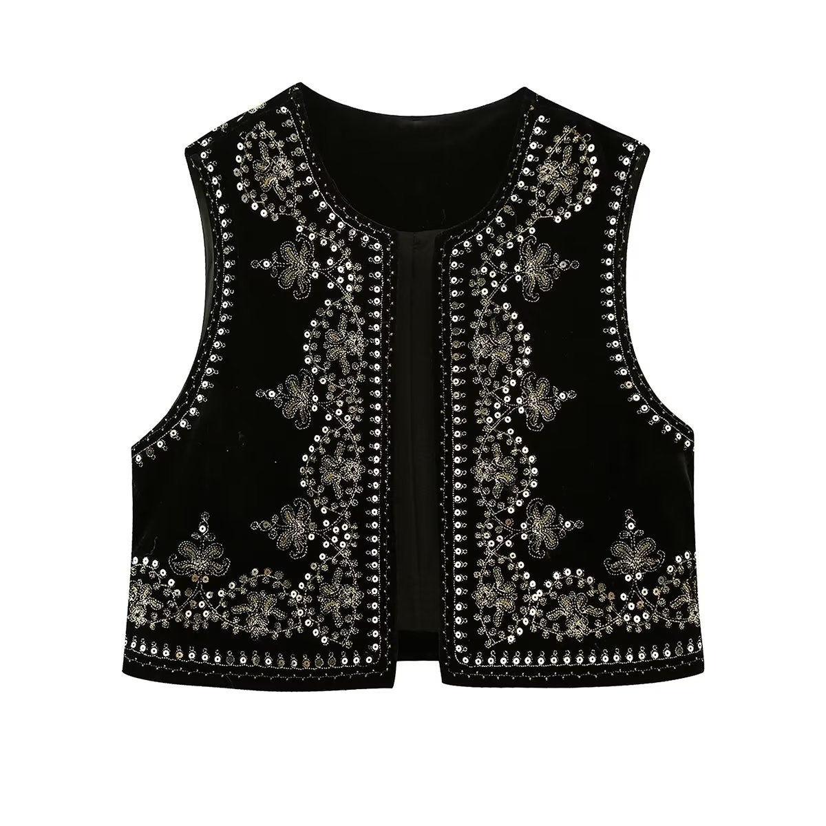 Velvet Embroidered Vest