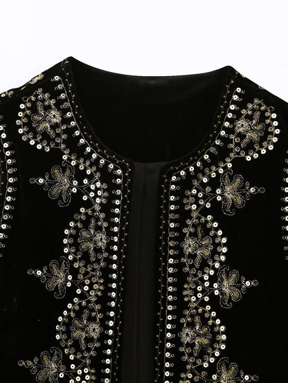 Velvet Embroidered Vest
