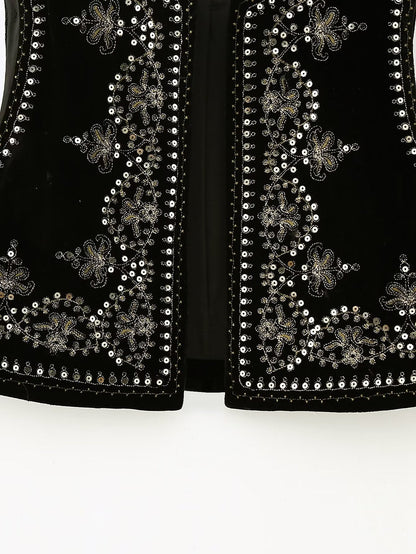 Velvet Embroidered Vest