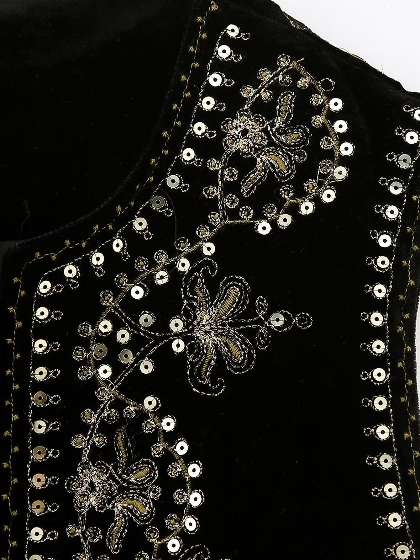 Velvet Embroidered Vest