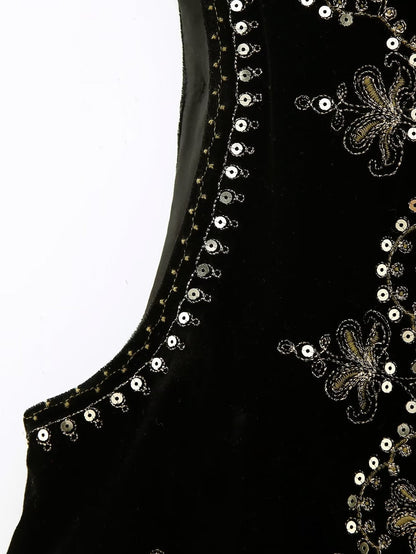 Velvet Embroidered Vest