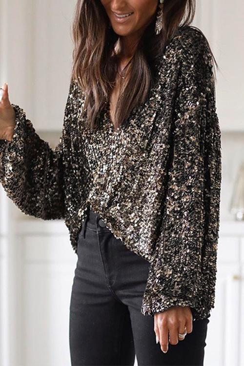 Rosiedress Christmas/NYE Party Sequin Shirt