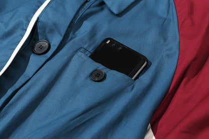 Color Matching Loose Trench Coat