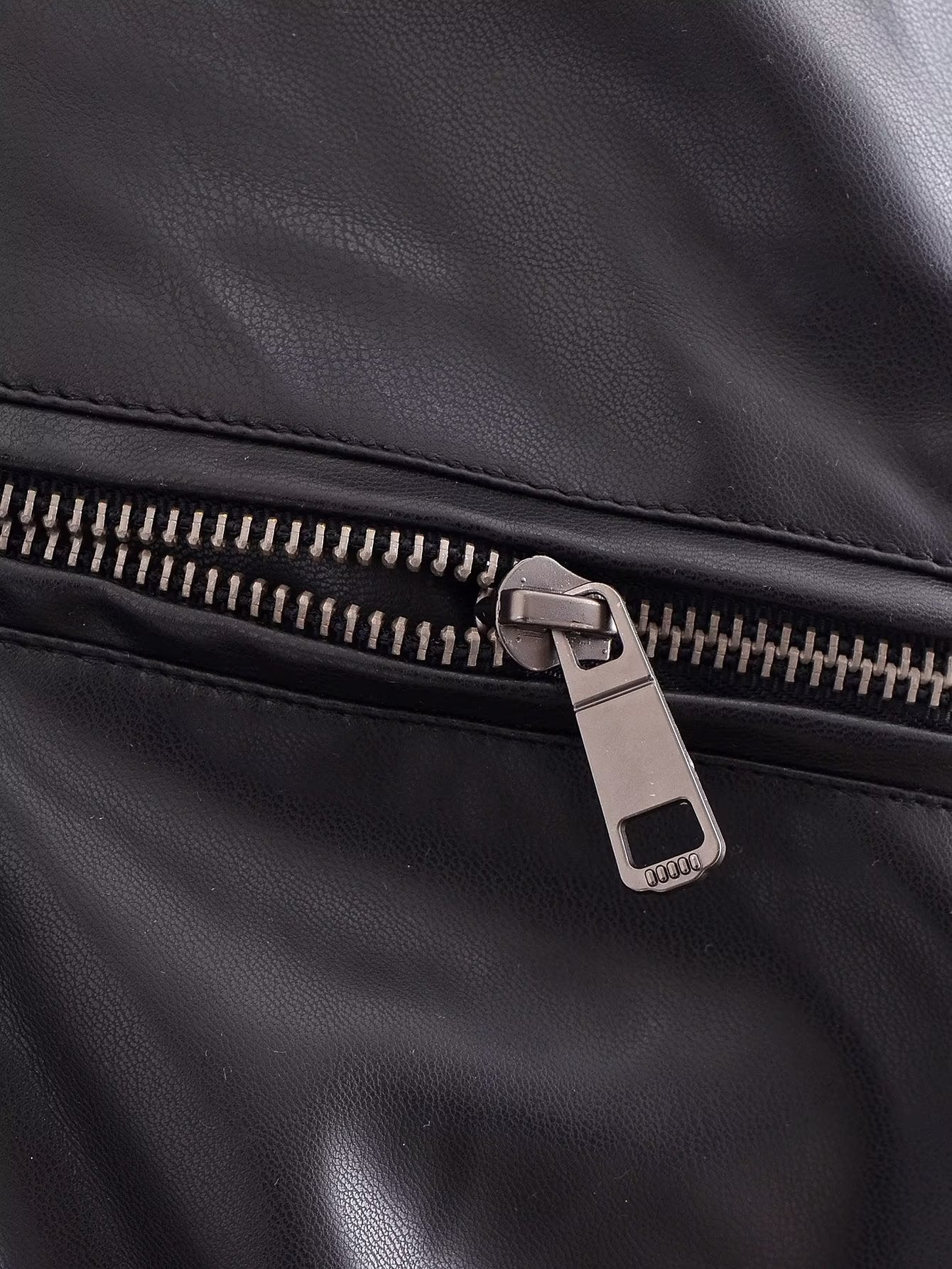 Black Faux Leather Trench Coat