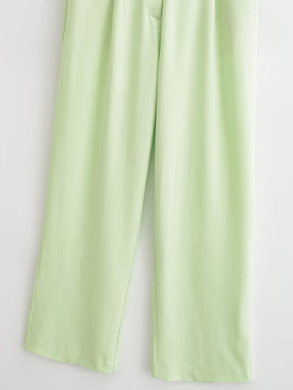 Sleeveless V neck Vest & Bottom Set