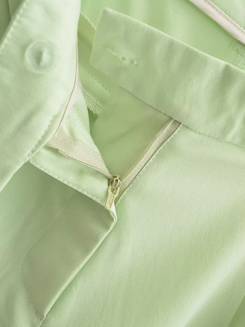 Sleeveless V neck Vest & Bottom Set