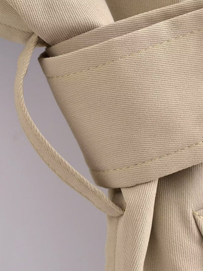 Contrast Color Loose Trench Coat