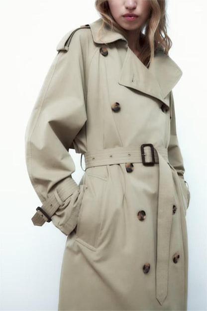 Double Breasted Loose Long Trench Coat