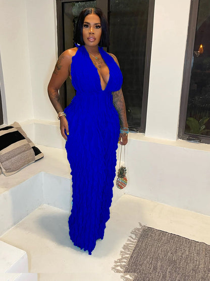 Plunge High Waist Jumpsuit