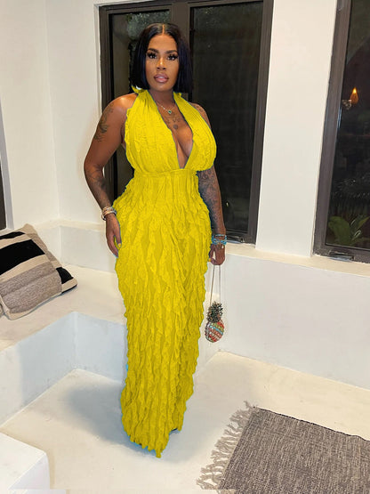 Plunge High Waist Jumpsuit