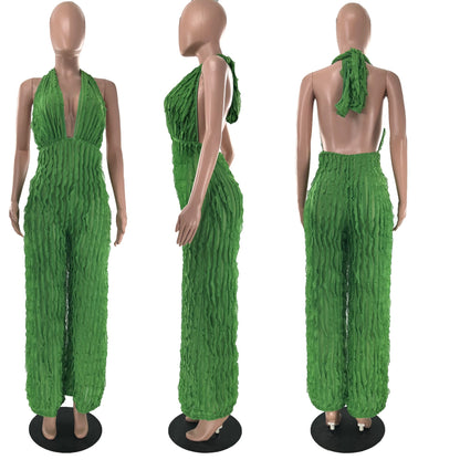 Plunge High Waist Jumpsuit