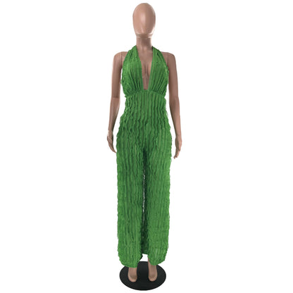 Plunge High Waist Jumpsuit