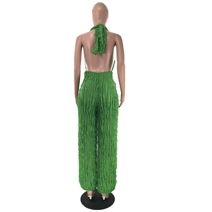 Plunge High Waist Jumpsuit