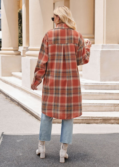 Plaid Loose Coat Shirt