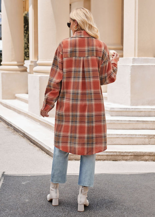 Plaid Loose Coat Shirt
