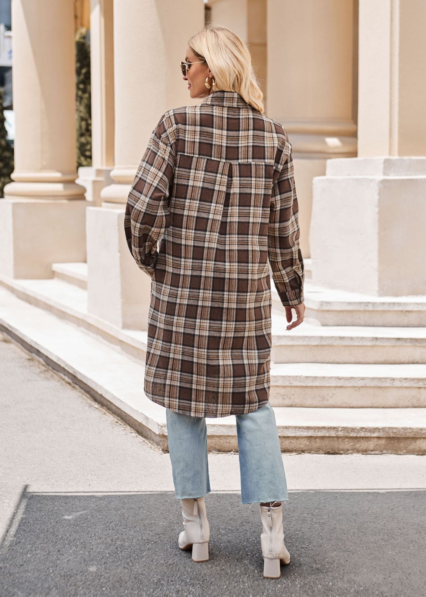 Plaid Loose Coat Shirt