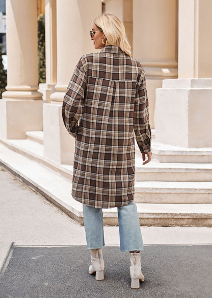 Plaid Loose Coat Shirt