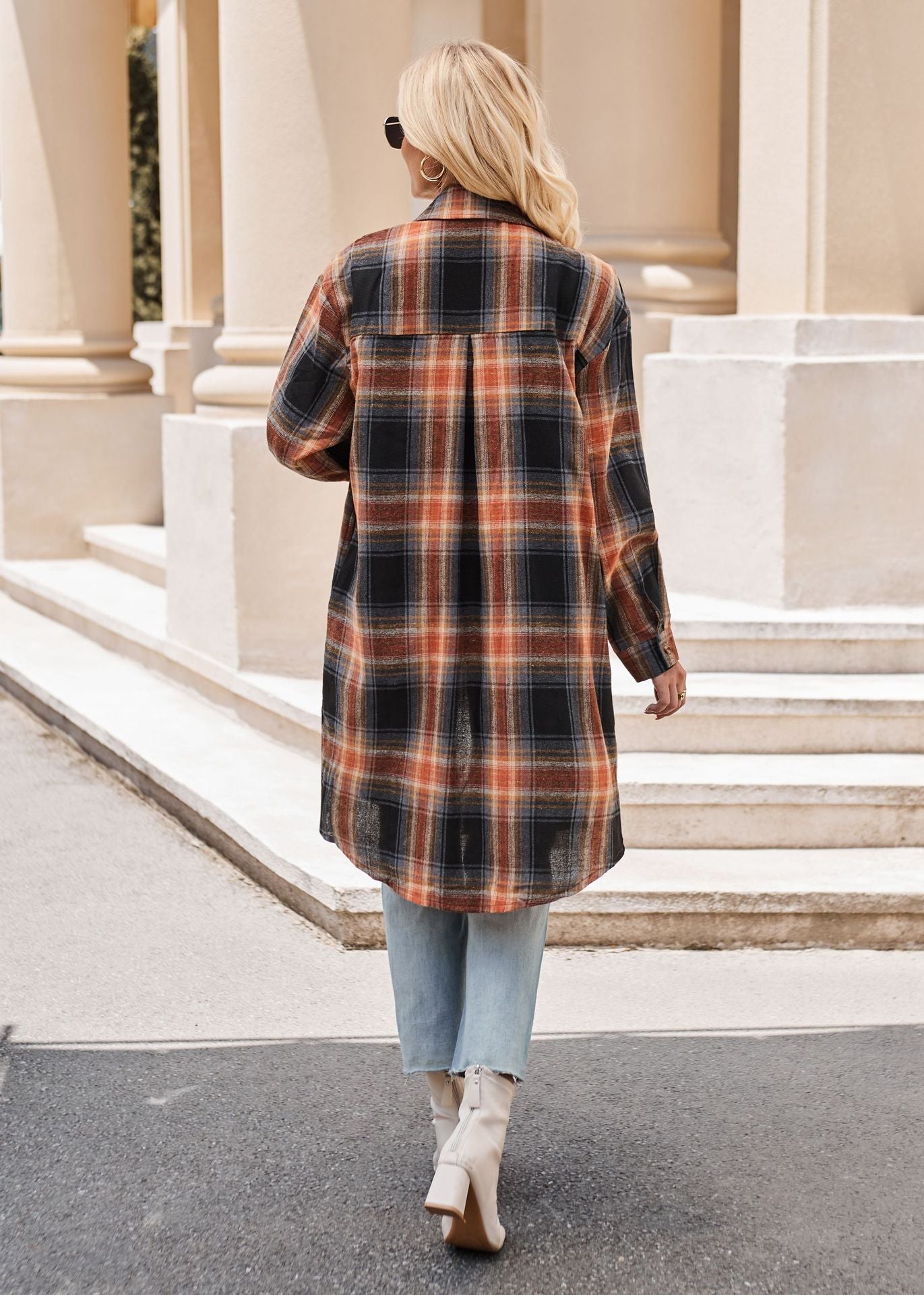 Plaid Loose Coat Shirt