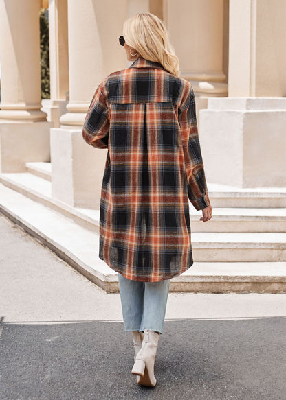 Plaid Loose Coat Shirt