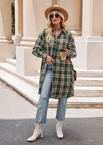 Plaid Loose Coat Shirt
