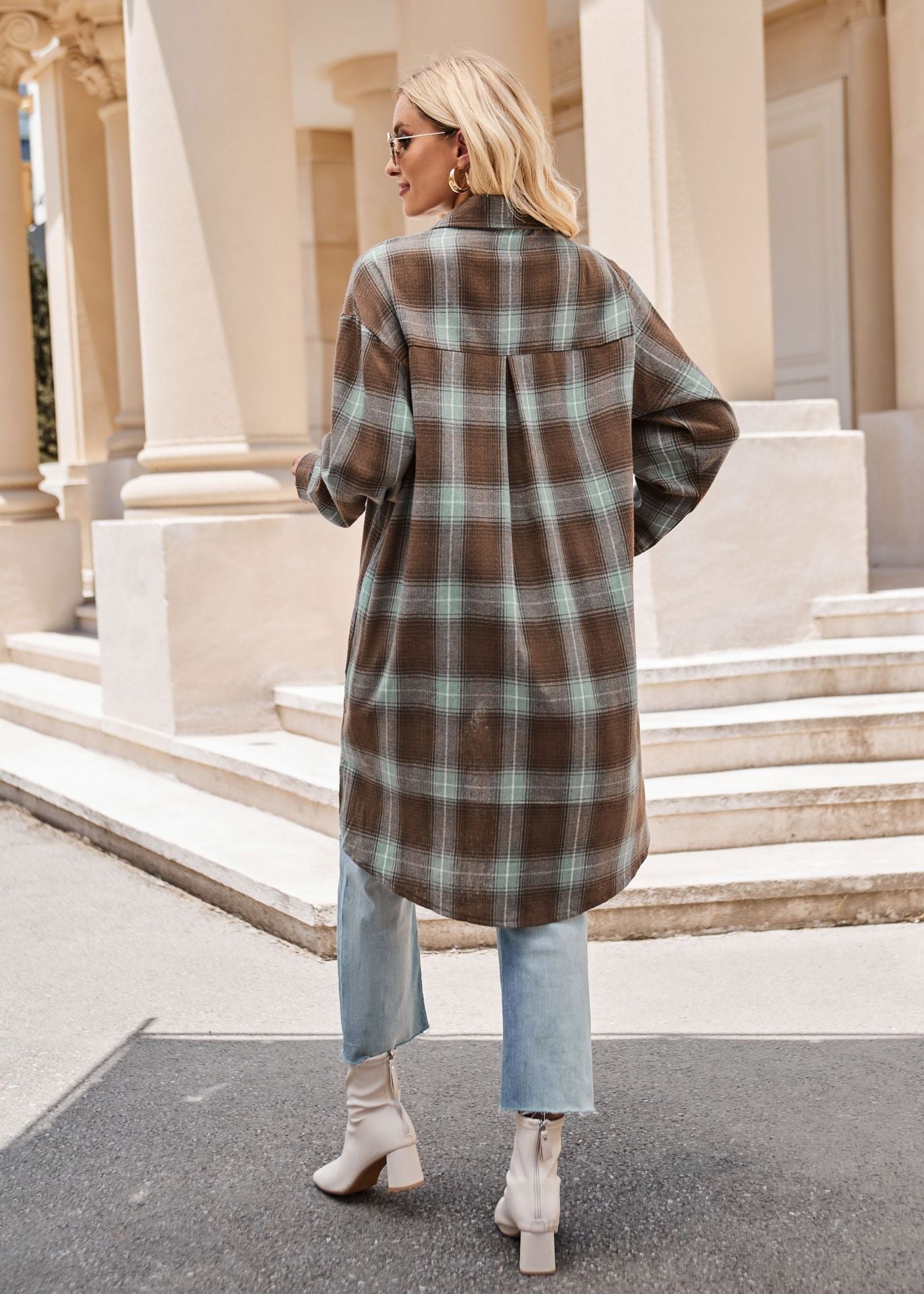 Plaid Loose Coat Shirt
