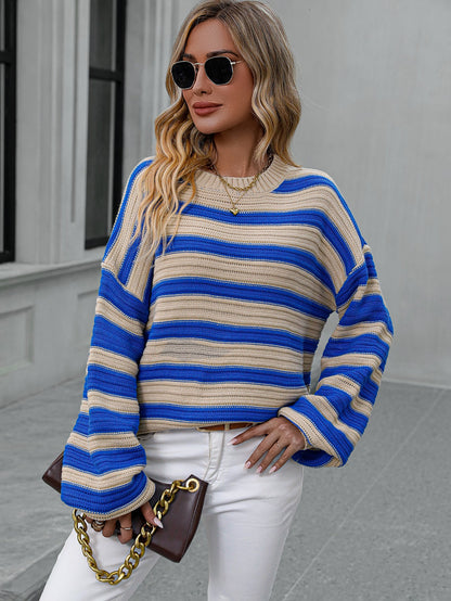Knitted Crew Neck Pullover Sweater