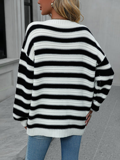 Knitted Crew Neck Pullover Sweater