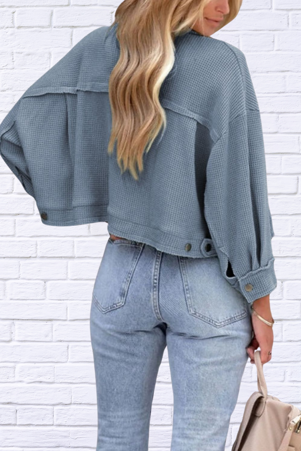 Trendy Button Up Long Sleeve Jacket